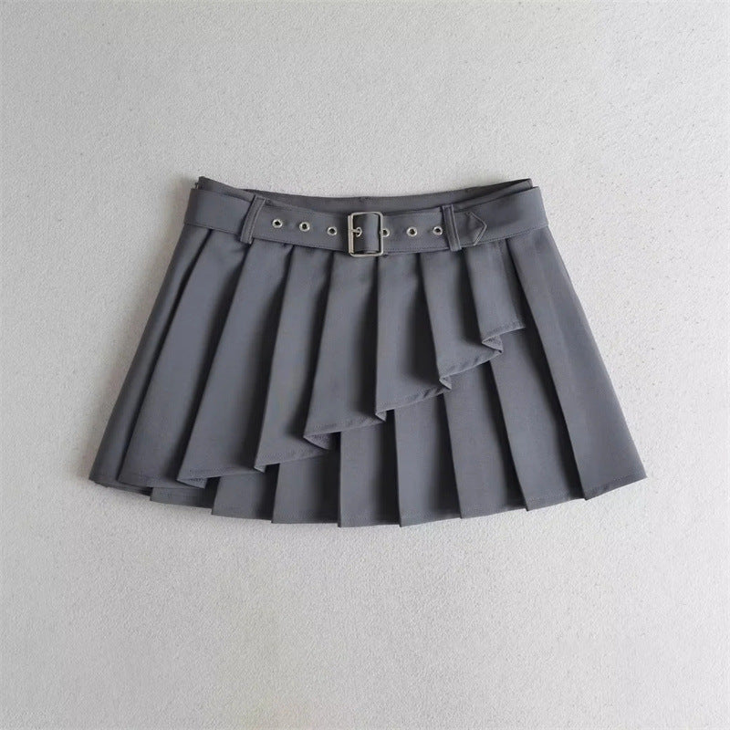 Layered Pleated Mini Skirt