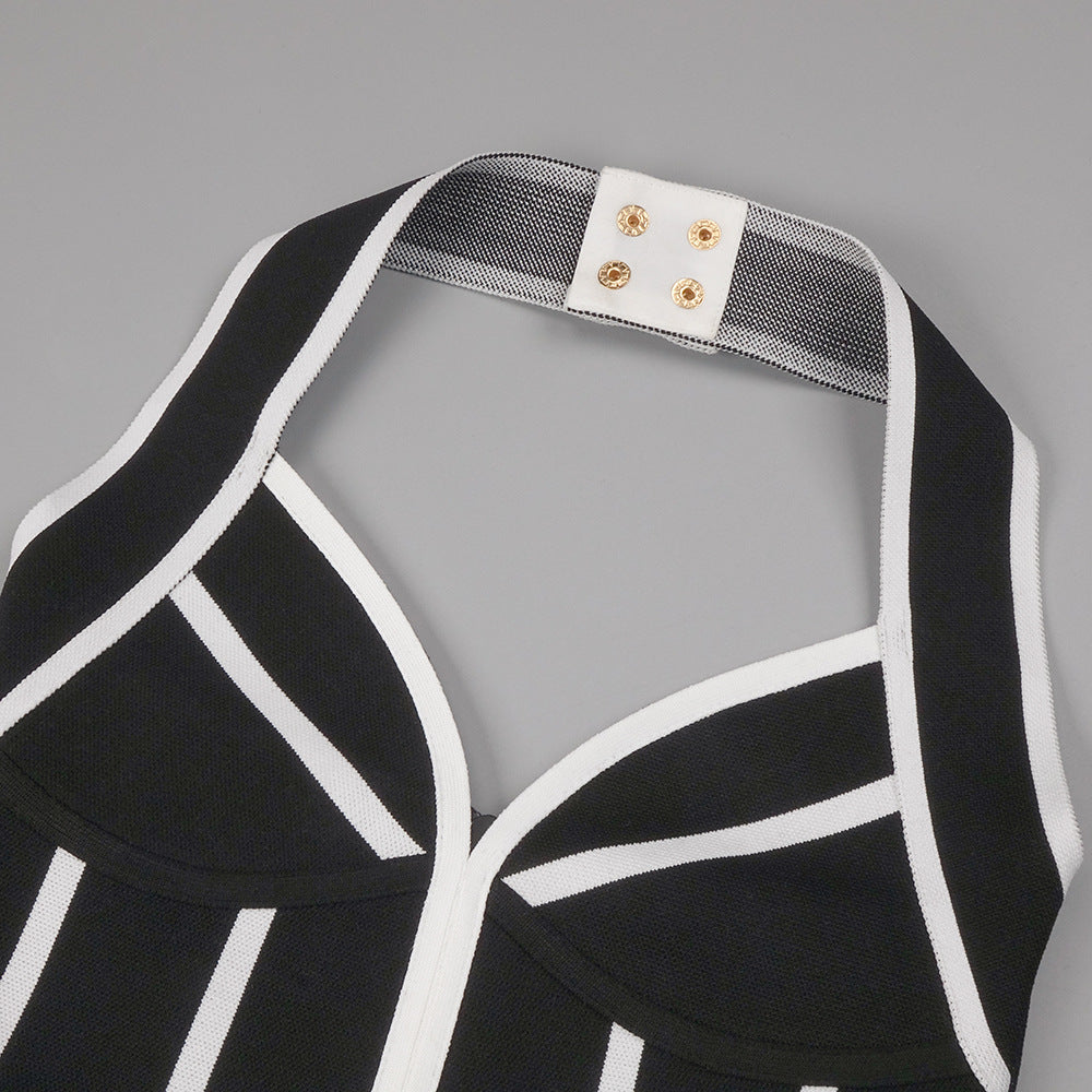Monaco Hourglass Halter Mini Dress