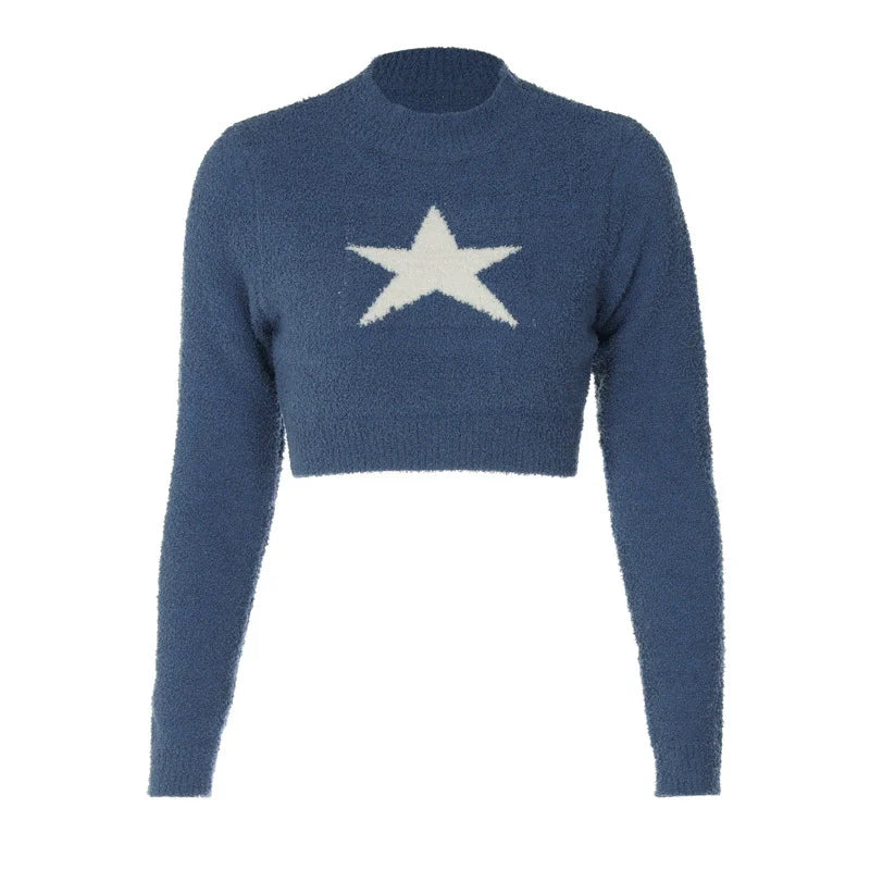 Nova Star Cropped Knit Sweater
