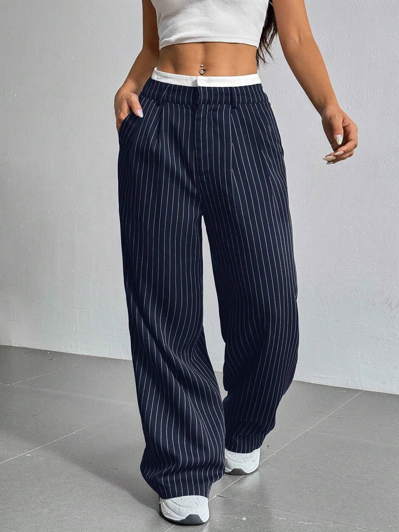 Stryx Pinstripe Wide-Leg Pants