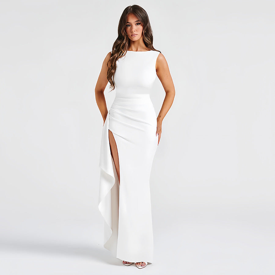 Seraphina - Sleeveless Maxi Dress- High Slit - Elegant Formal Wear