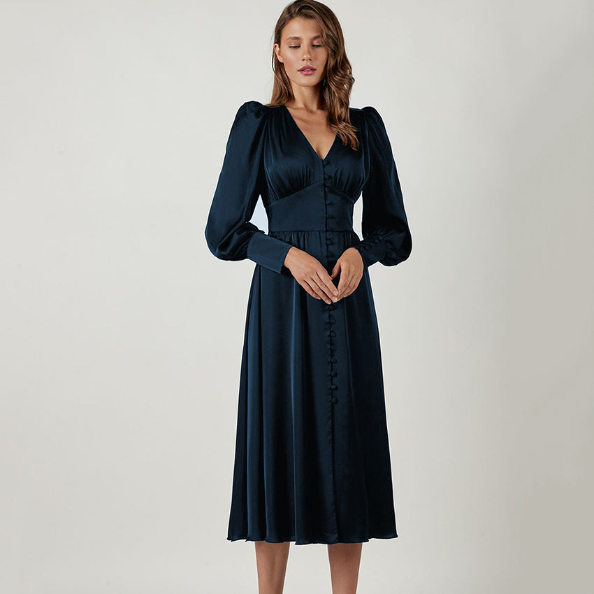 Vienna Whispers Satin Midi Dress