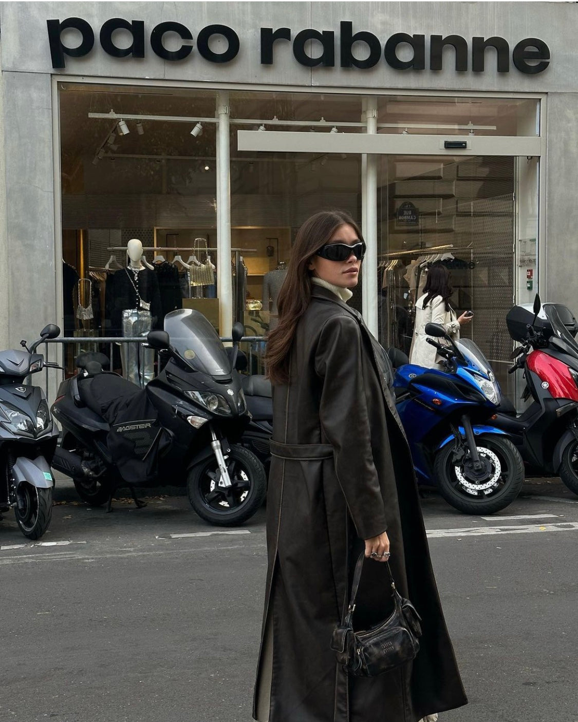Marcelline Belted Leather Trench