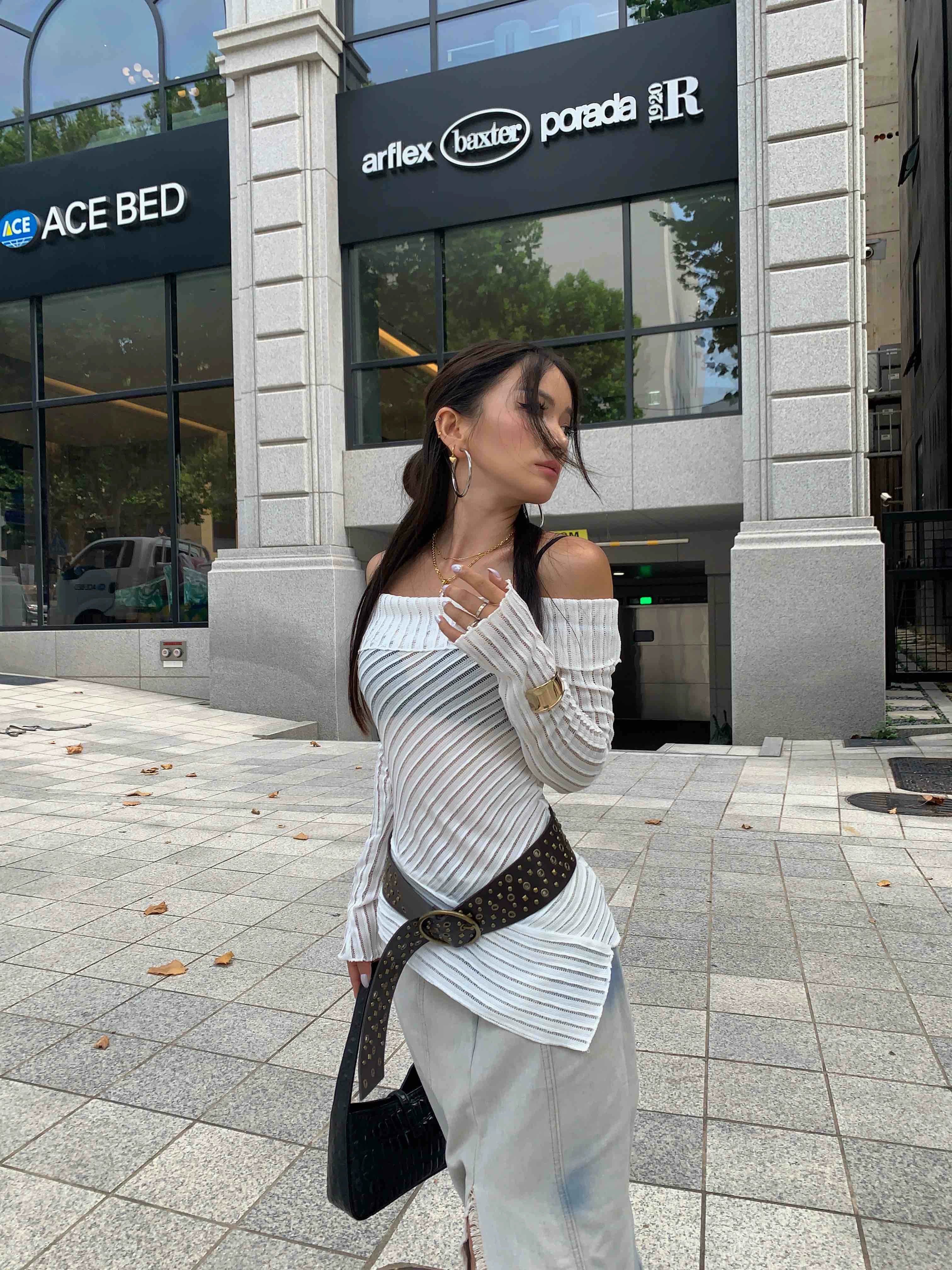 Alouette Sheer Off-Shoulder Top