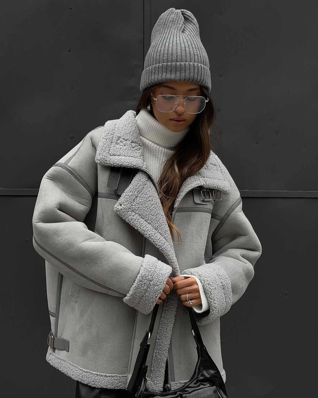Sylvette Oversized Shearling Jacket