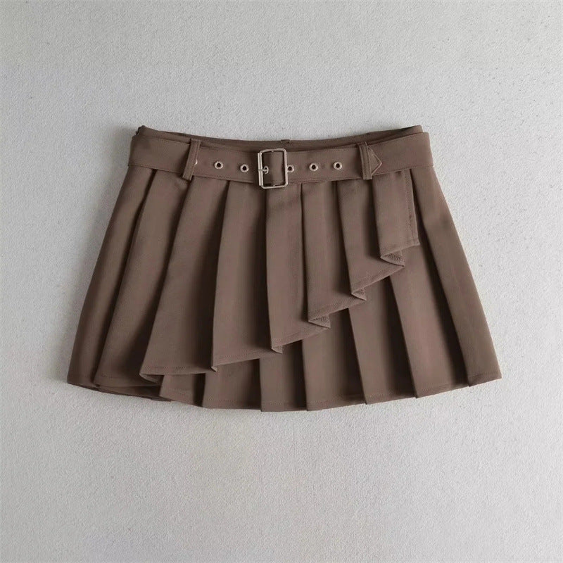Layered Pleated Mini Skirt