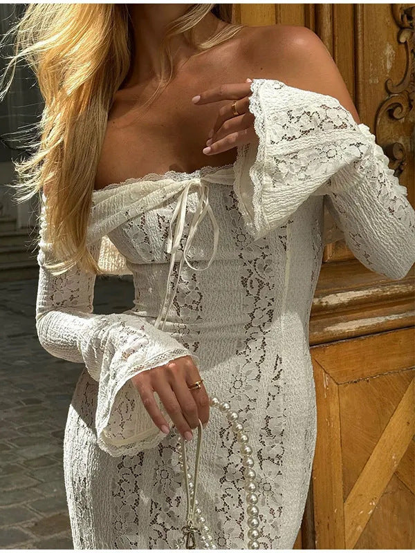 White Rosalind Lace Maxi Dress
