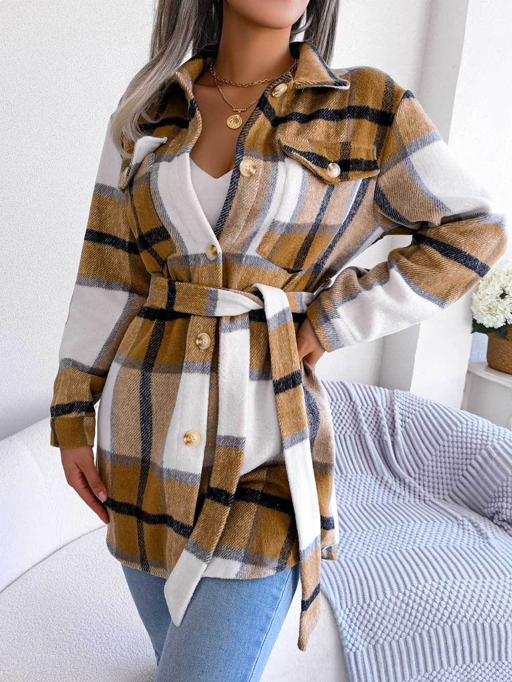 Savanna Belted Check Shacket