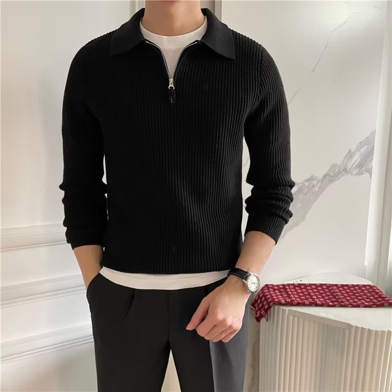 Oxford Ridge Half-Zip Sweater