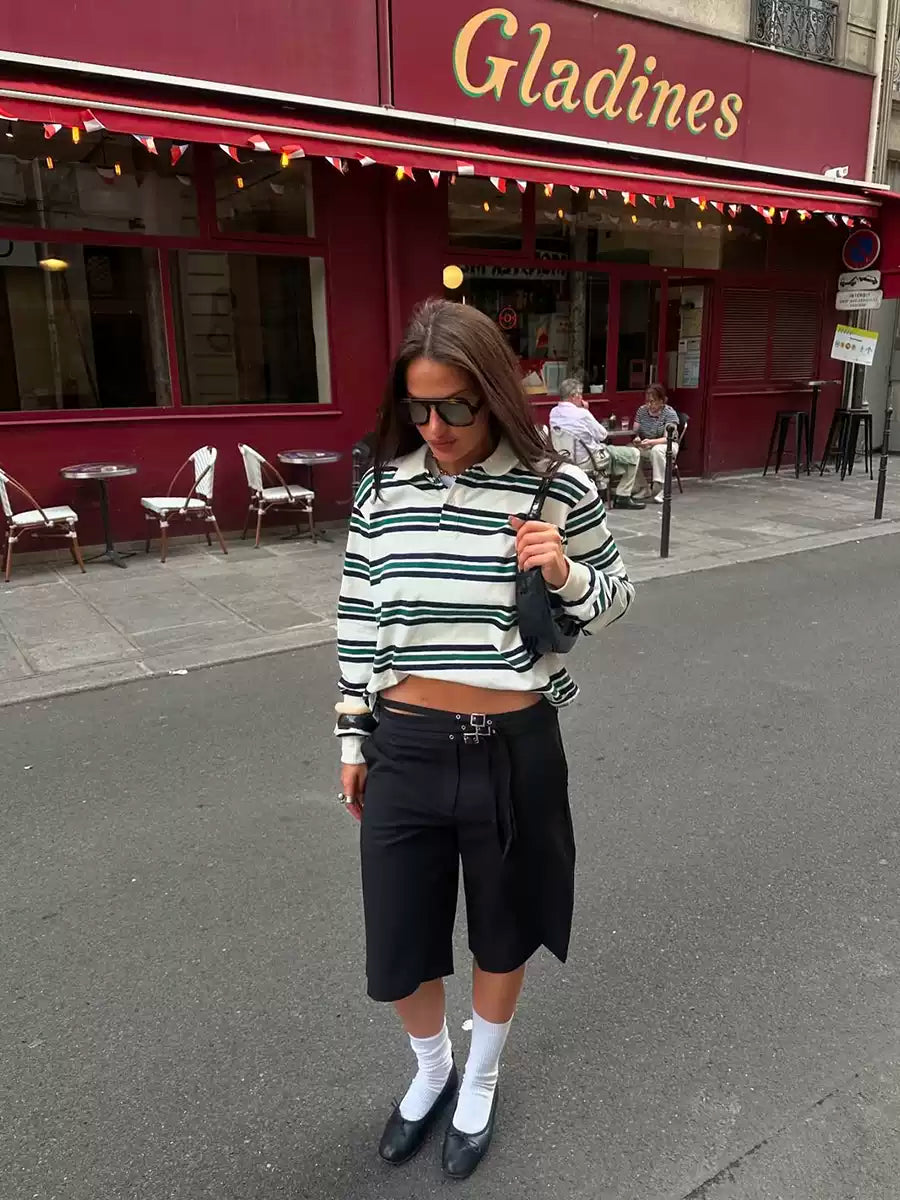 Lunette Striped Rugby Top