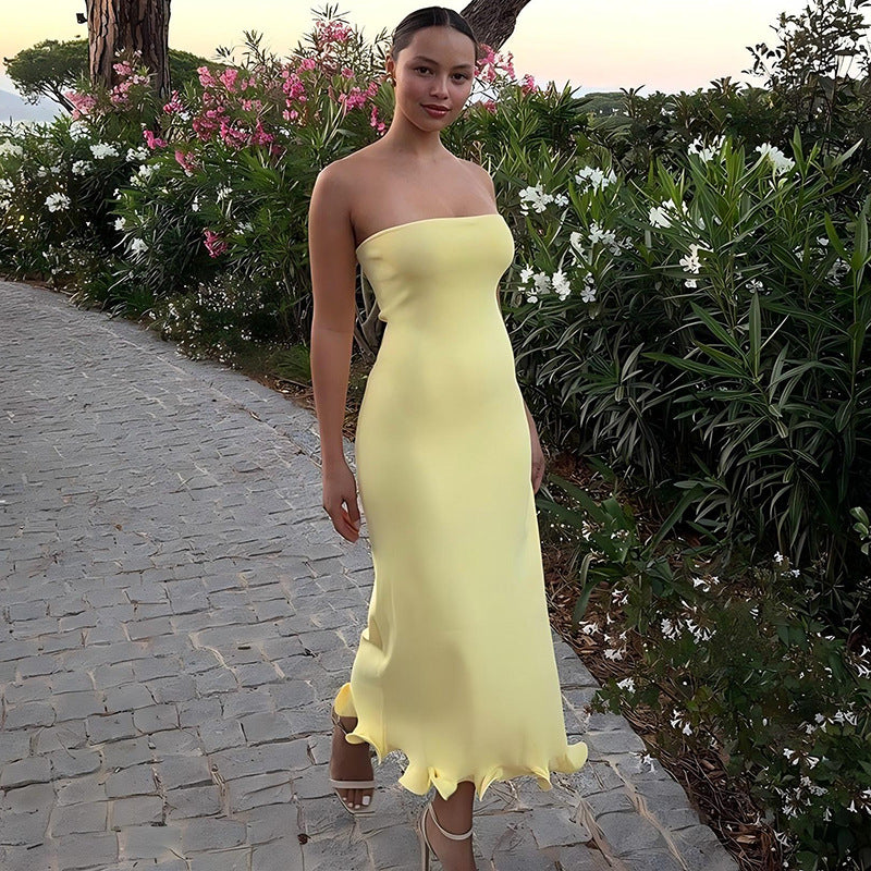 Aluna Strapless Midi Dress