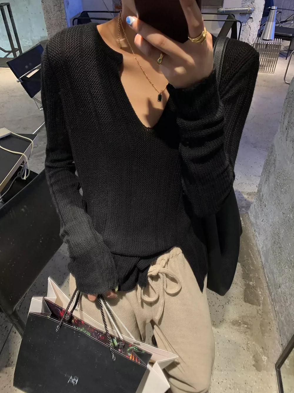 Sienna Raw-Edge Knit Top Sweater