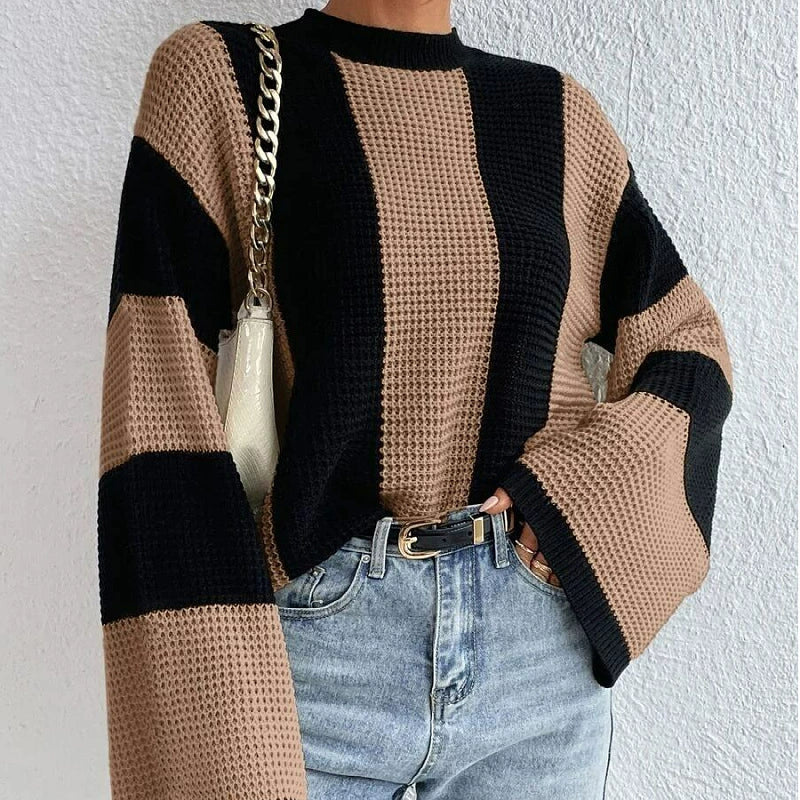 Downtown Stripe Waffle Knit Jumper