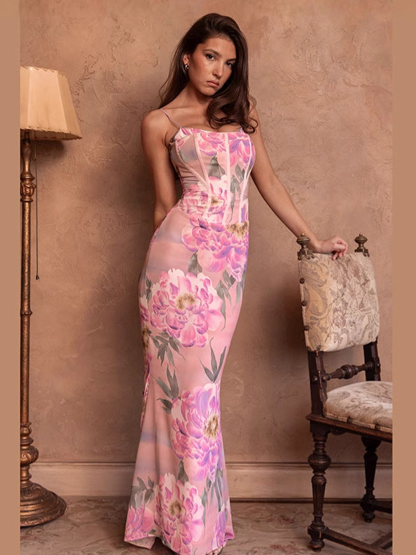 Valentina Sequin Floral Maxi Dress