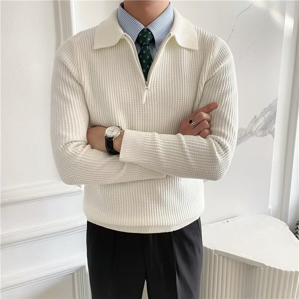 Oxford Ridge Half-Zip Sweater