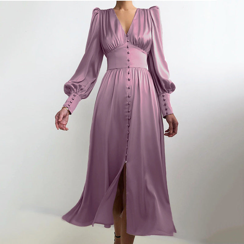 Vienna Whispers Satin Midi Dress