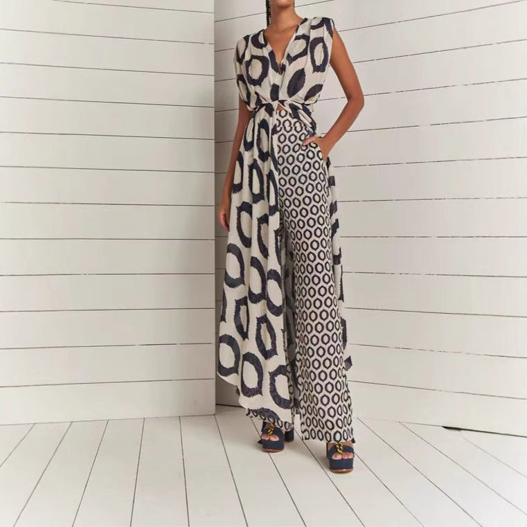 Indra Inkflow Asymmetric Maxi Dress