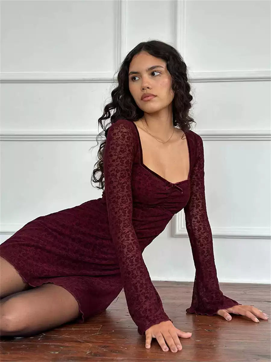 Vivienne Rose Lace Mini Dress