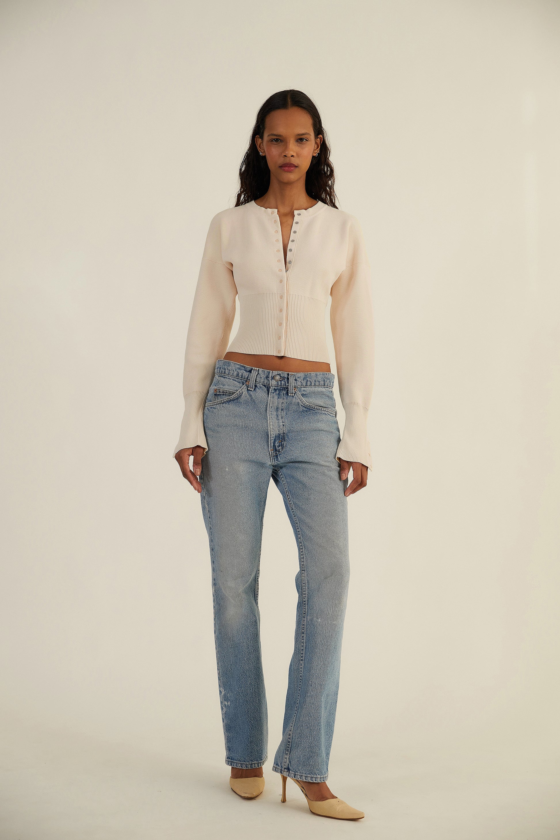 Aria Sculpted Snap Knit Cardigan