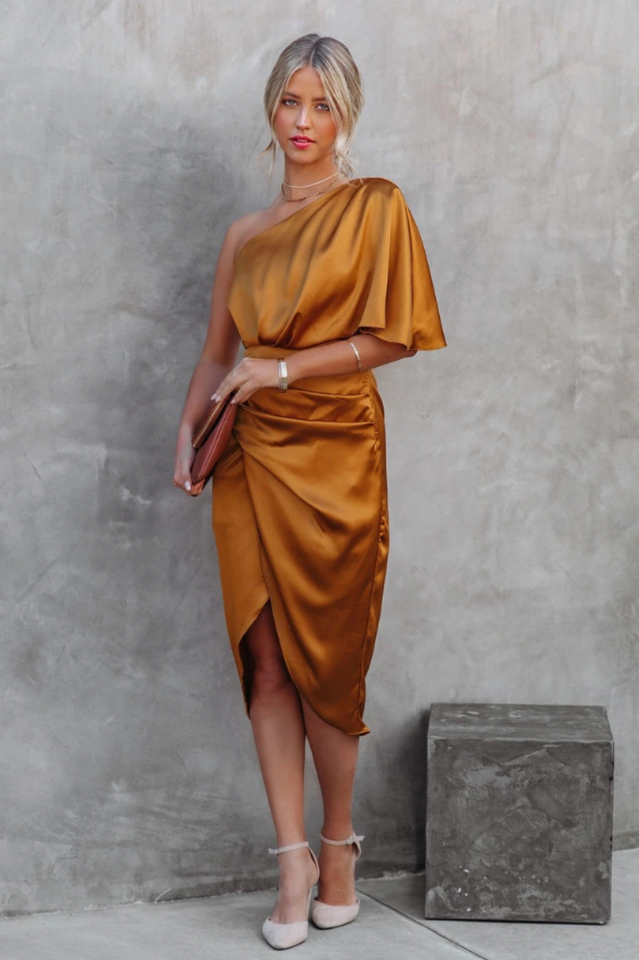 Vienna One-Shoulder Midi Dress