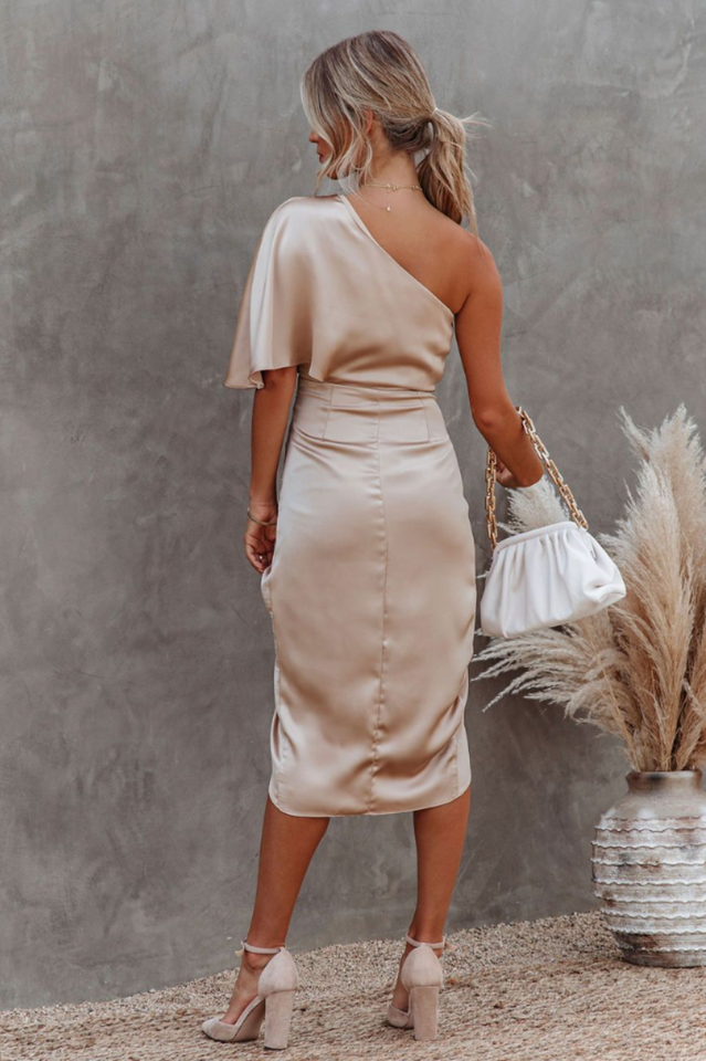 Vienna One-Shoulder Midi Dress