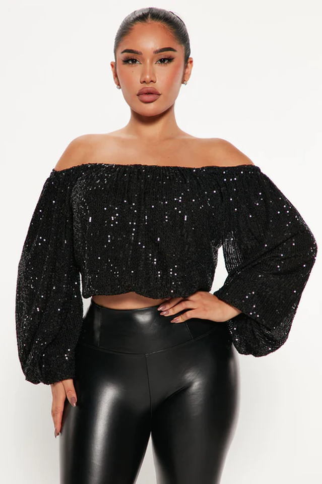 Golden Glow Sequin Blouse