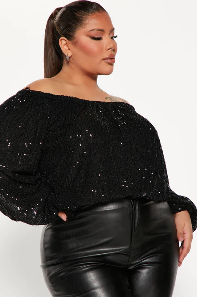 Golden Glow Sequin Blouse