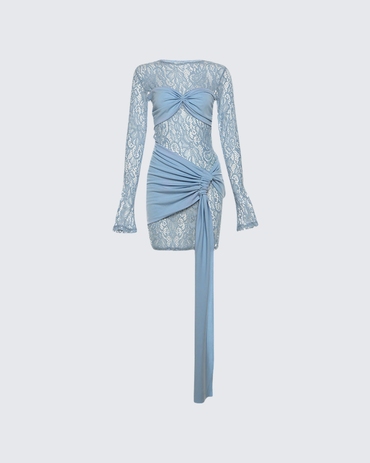 Azure Whimsy Lace Mini Dress