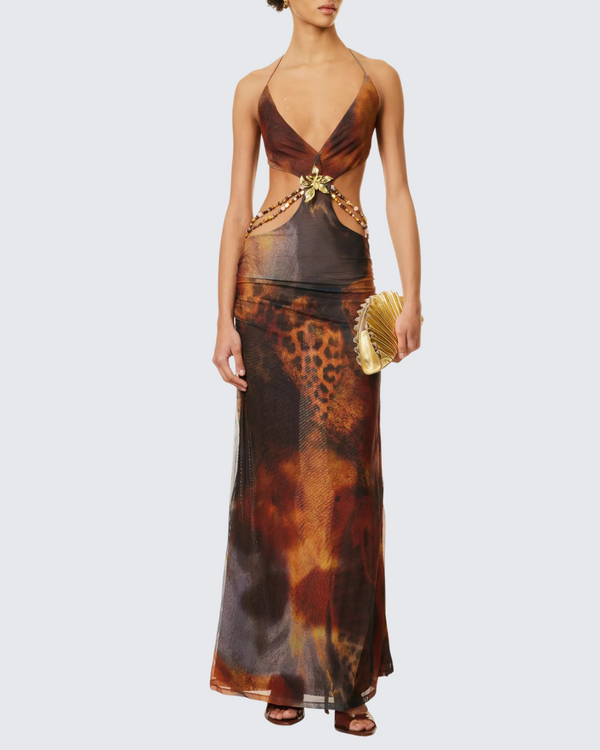 Savanna Blaze Cut-Out Maxi Dress