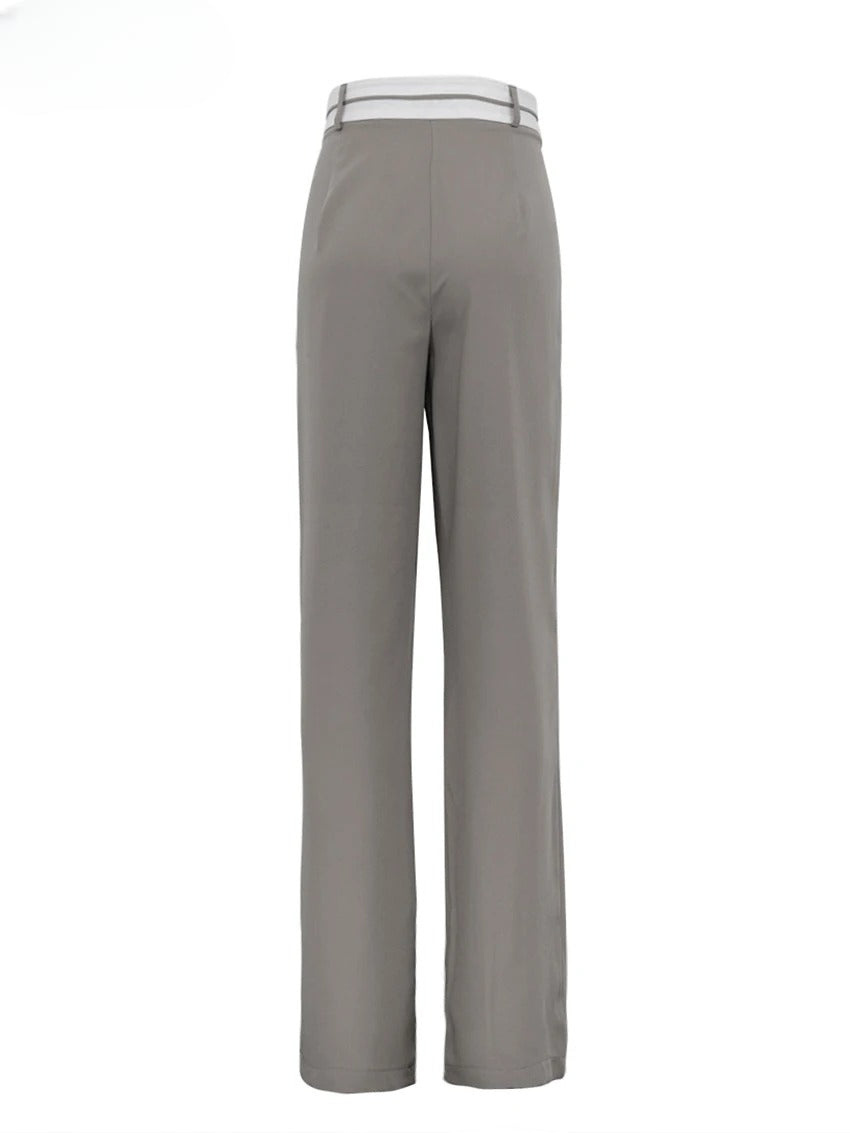 Milan Fold-Detail Wide Leg Pants
