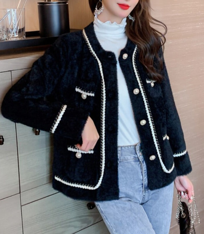 Seraphine Chain Trim Tweed Cardigan