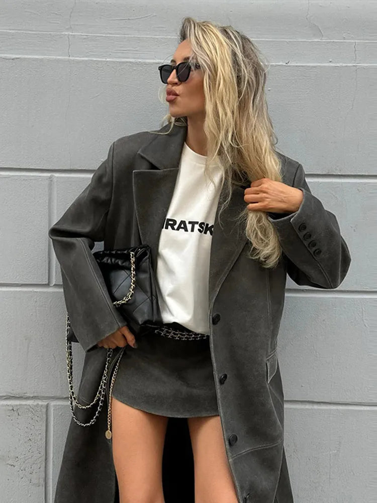 Roxbury Longline Suede Coat
