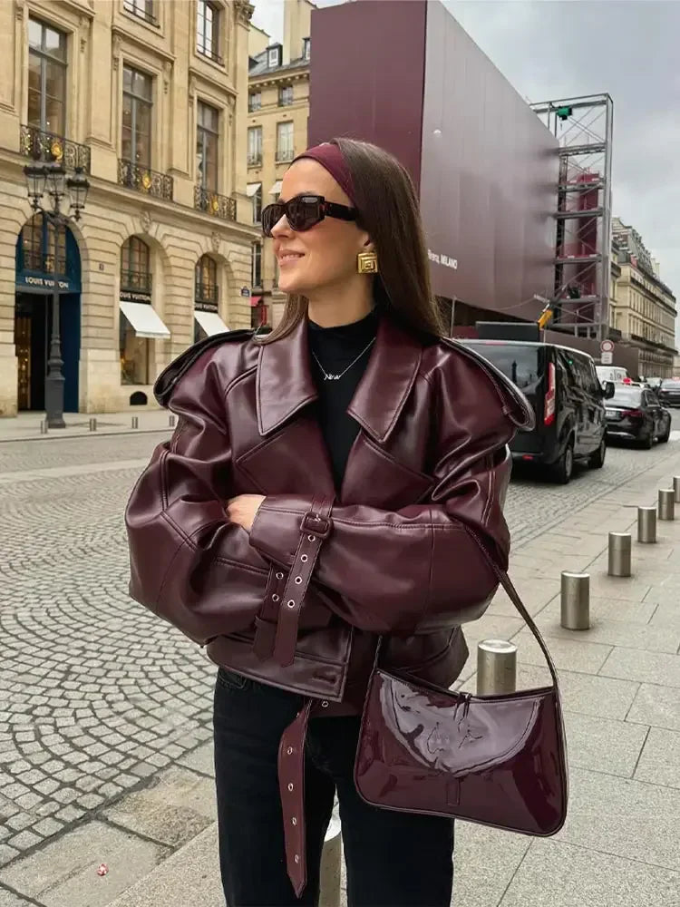 Parisian Edge Faux Leather Jacket