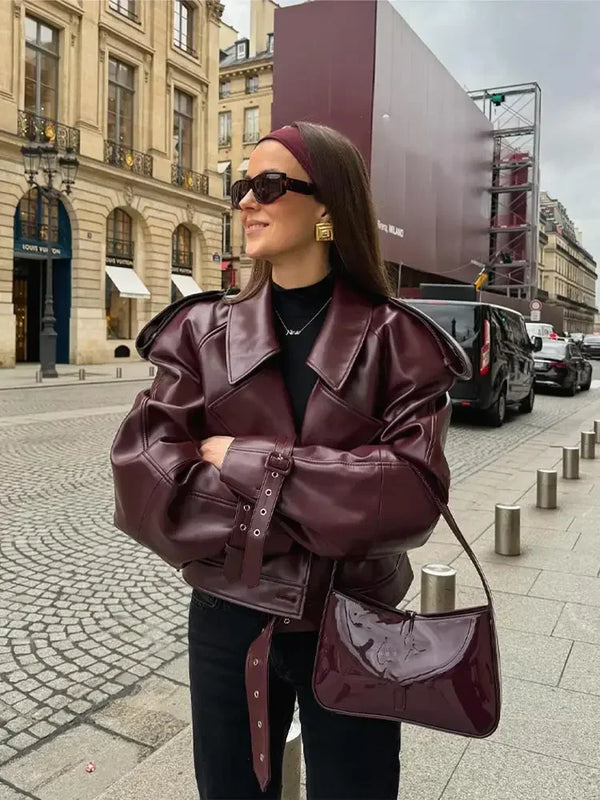 Parisian Edge Faux Leather Jacket