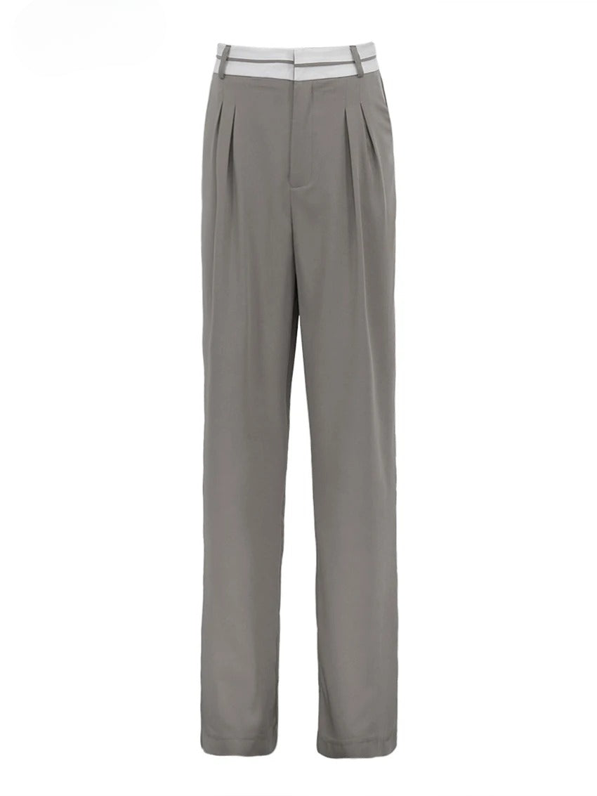 Milan Fold-Detail Wide Leg Pants