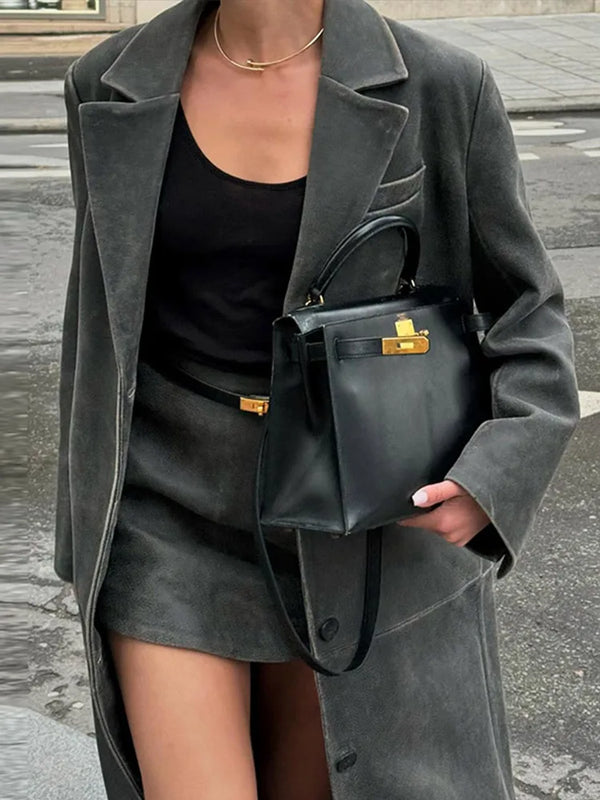 Roxbury Longline Suede Coat