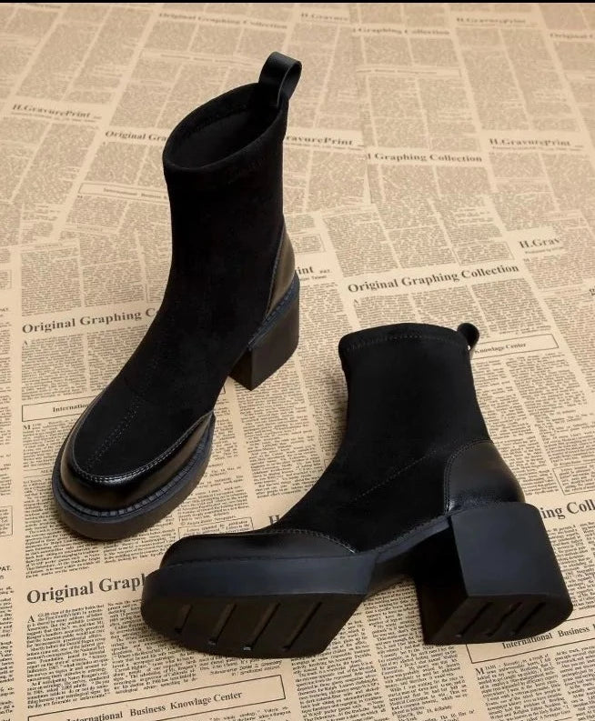 Lennox Suede Panel Platform Boots