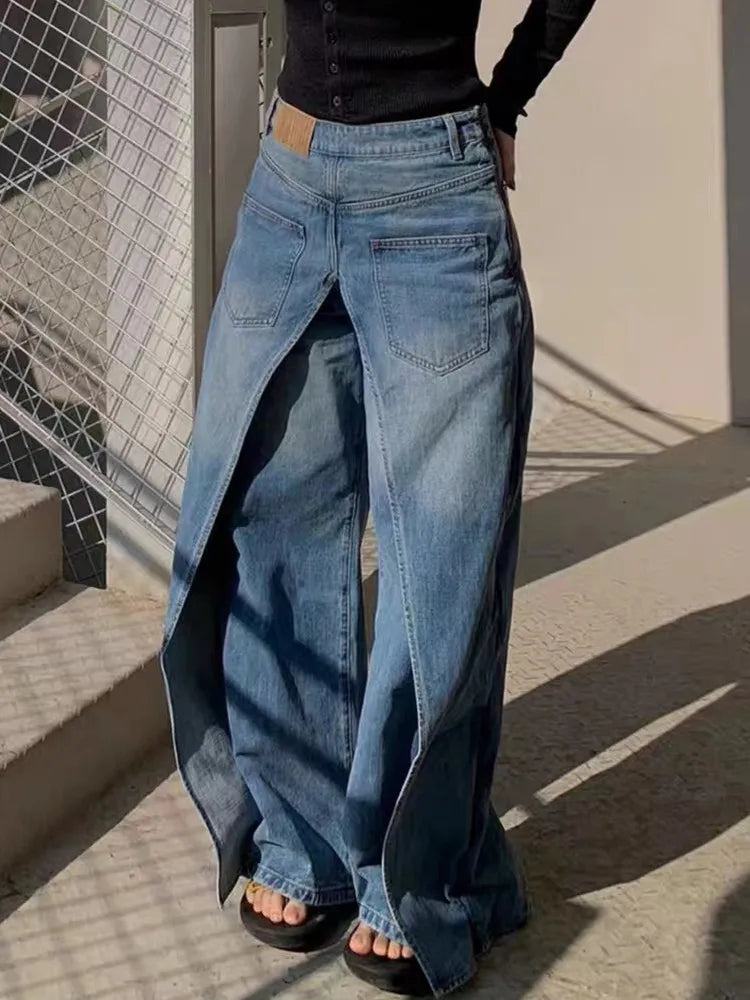Phantom Split Wide Leg Jeans