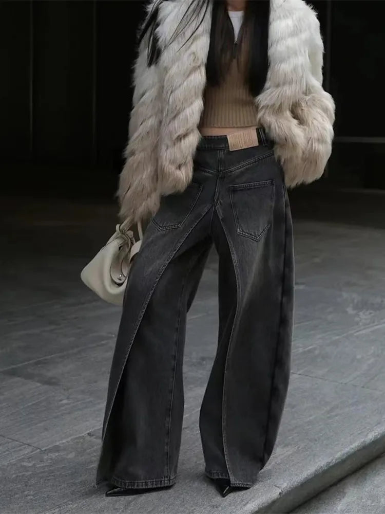 Phantom Split Wide Leg Jeans