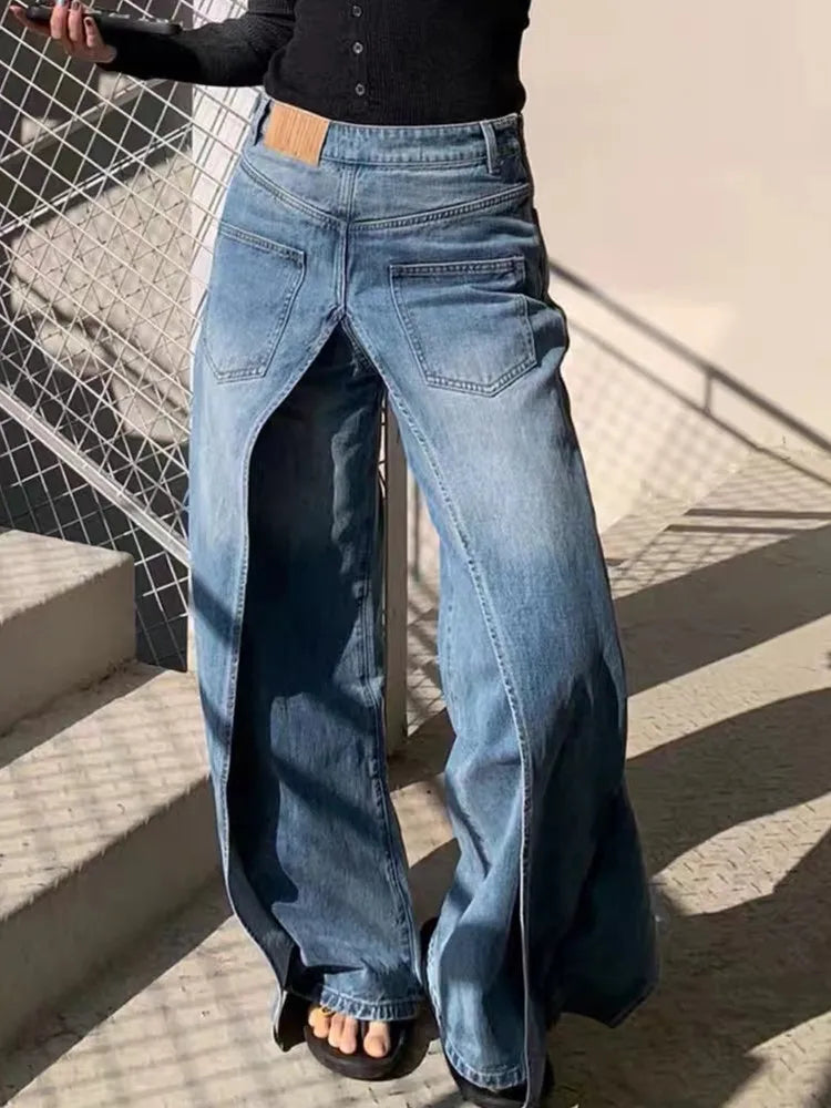 Phantom Split Wide Leg Jeans