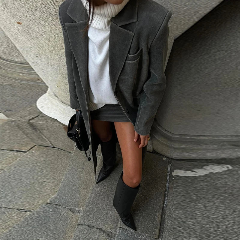 Roxbury Longline Suede Coat