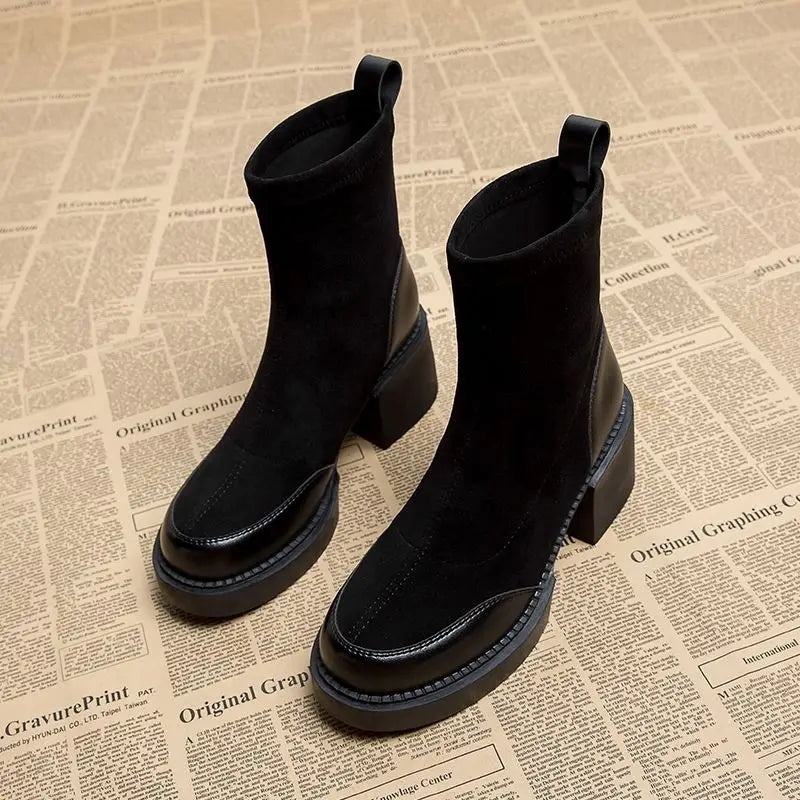 Lennox Suede Panel Platform Boots