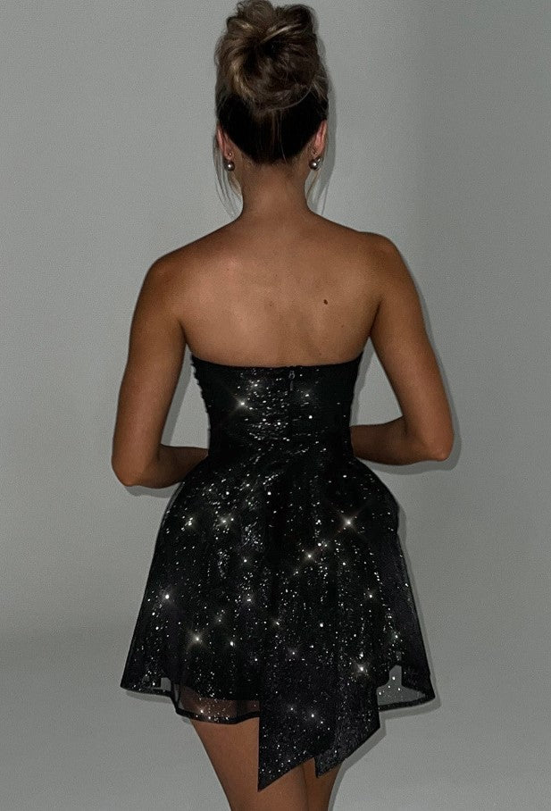 Celestial Glow Tie-Back Mini Dress