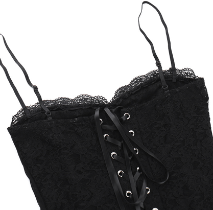 Veloura Sheer Corset Lace Maxi Dress