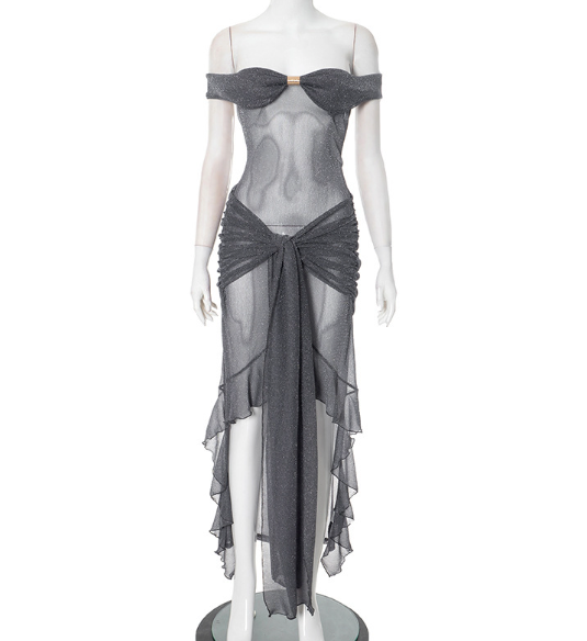 Veloura Nights Sheer Maxi Dress