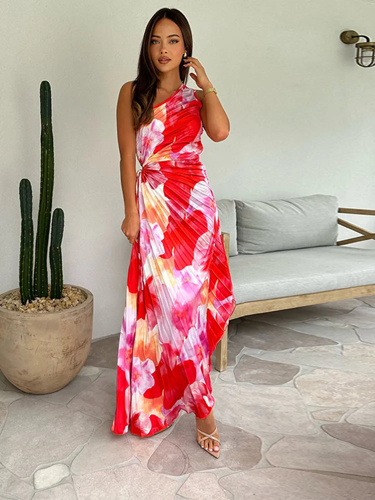Verena Bloom One-Shoulder Maxi Dress