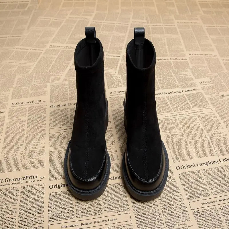 Lennox Suede Panel Platform Boots