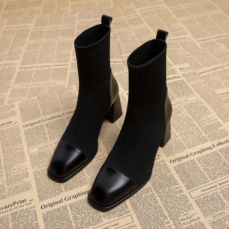 Celeste Pearl Charm Sock Boots