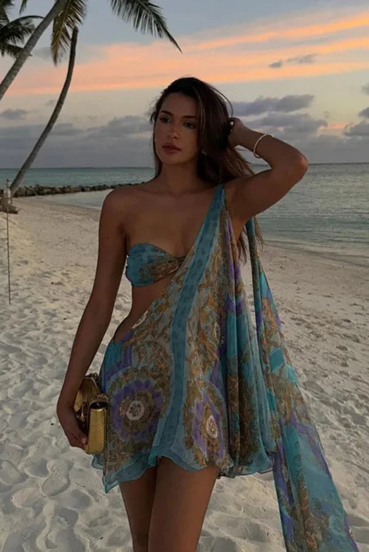 Serafina Sheer Wrap Dress