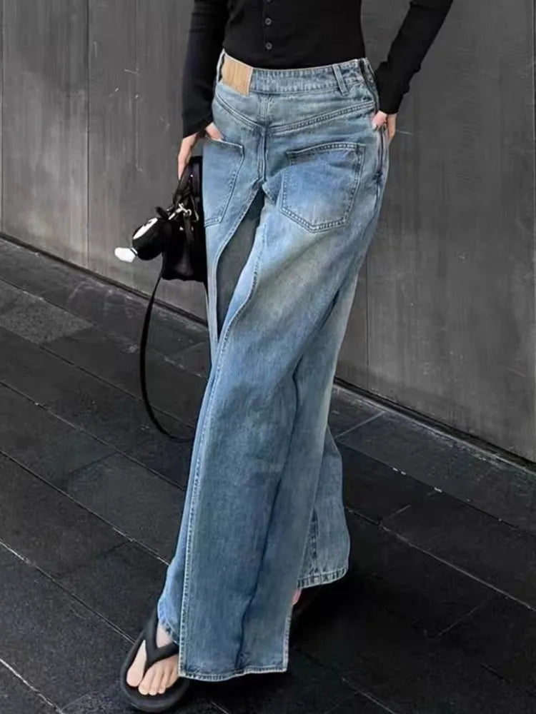 Phantom Split Wide Leg Jeans